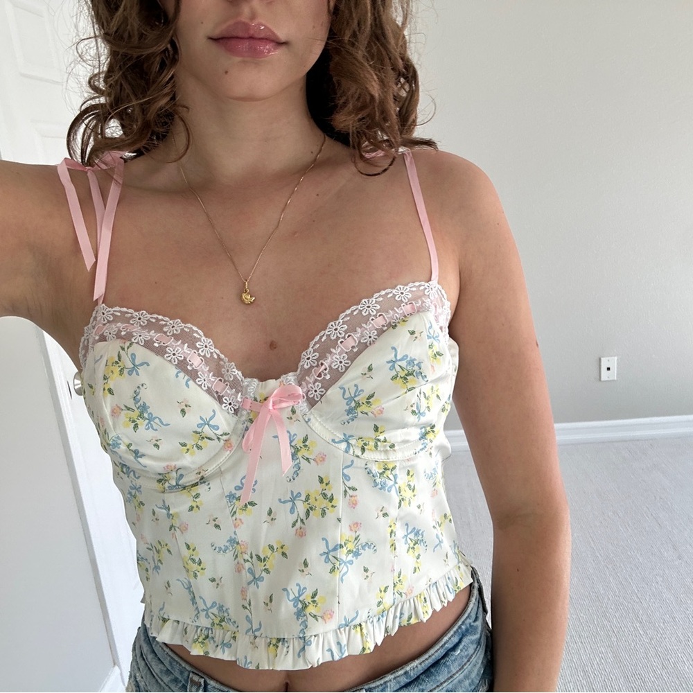 Floral Lace Trim corset top from For Love and Lemons